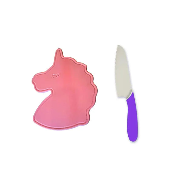 Planche et couteau Licornes & Dinos