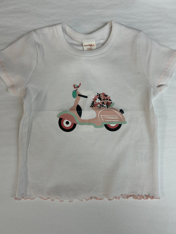 Mandarine - T-shirt en rib Blanc