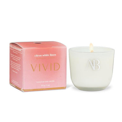 Mini Bougie en Lin Blanc aux Agrumes 3oz
