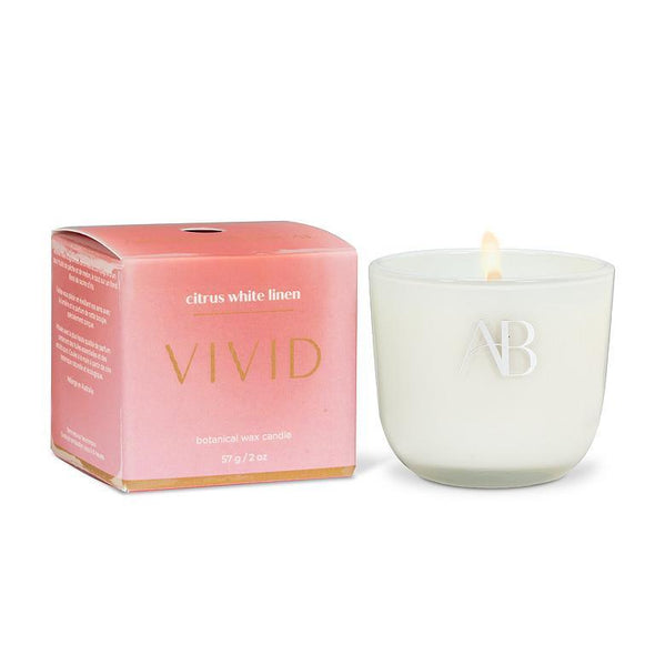 Mini Bougie en Lin Blanc aux Agrumes 3oz