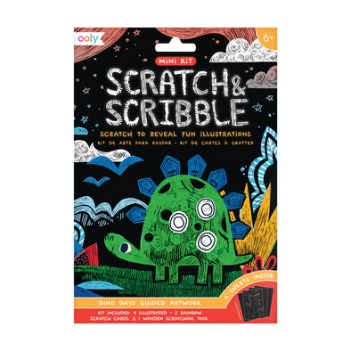 Ooly - Dinosaur Days Scratch and Scribble Mini kit d'art à gratter