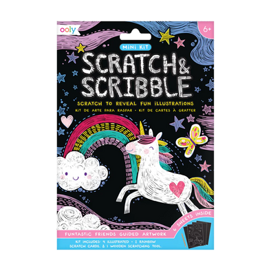 Ooly - Funtastic Friends Scratch and Scribble Mini kit d'art à gratter