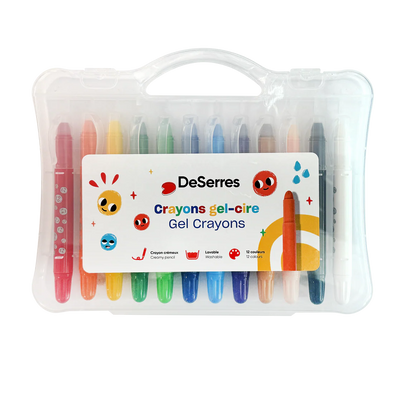 ENSEMBLE 12 CRAYONS GEL CIRE POUR ENFANTS