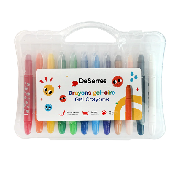 ENSEMBLE 12 CRAYONS GEL CIRE POUR ENFANTS