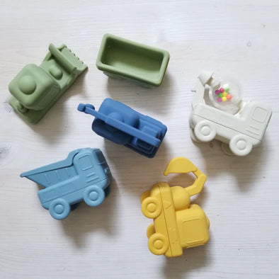 Création Jade - Jouet de bain et sable - Camions de construction