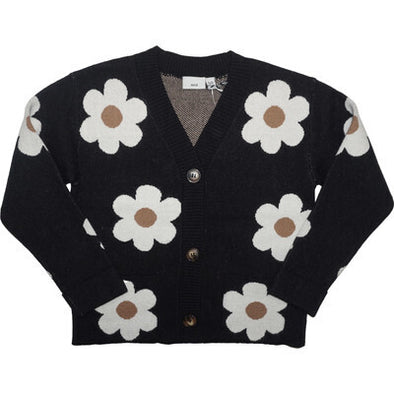 MID - Cardigan noir Fleur