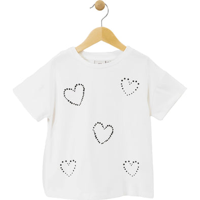 MID - T-shirt crème coeur