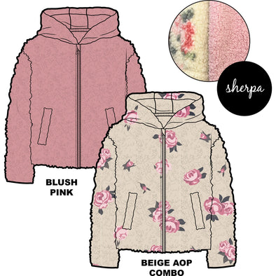 MID - Veste en plush rose