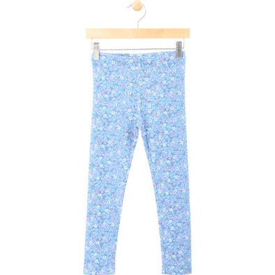 MID - Legging bleu fleurs