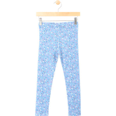 MID - Legging bleu fleurs