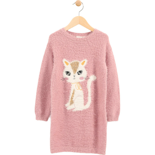 MID - Robe rose chat avec collant