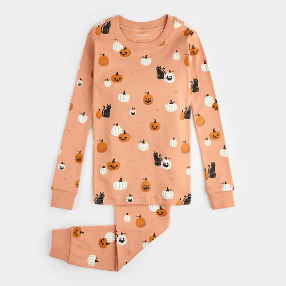 Petit Lem -  Ensemble pyjama fleur de pommier à imprimé de citrouilles