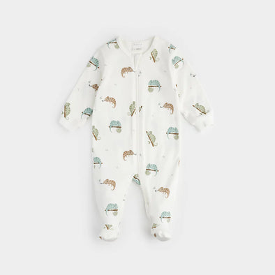 Petit lem - Pyjamas blanche à imprimé de caméléons