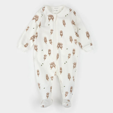 Petit Lem - Pyjamas blanc cassé imprimé de l'outre