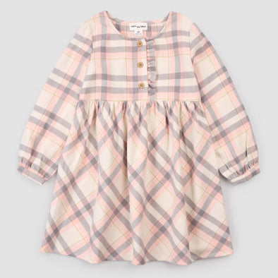 Miles - Robe en flanelle à carreaux rose