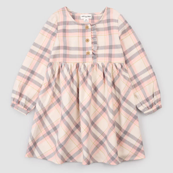 Miles - Robe en flanelle à carreaux rose