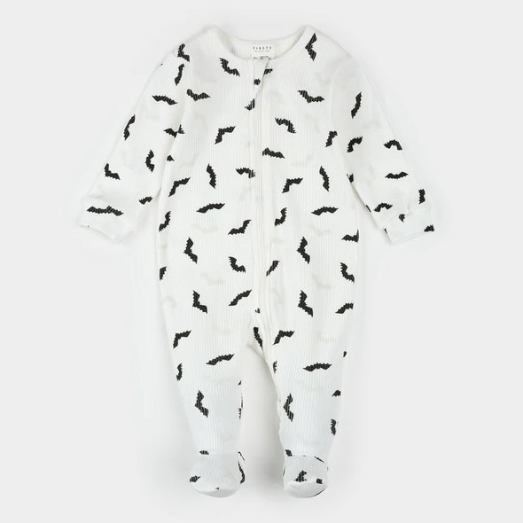 Petit Lem - Pyjamas blanc cassé chauve-souris phosphorescent