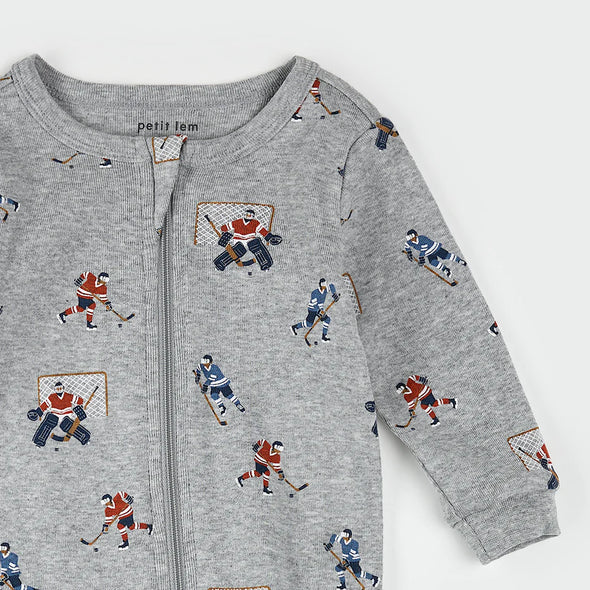 Petit Lem - Pyjamas gris joueurs de hockey