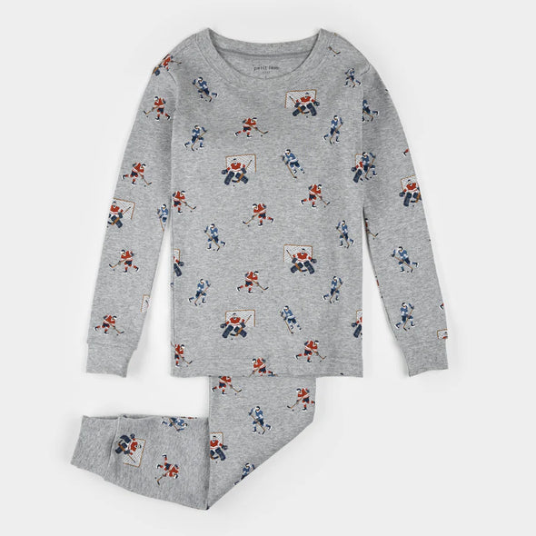Petit Lem - Pyjamas 2 pc gris joueurs de hockey