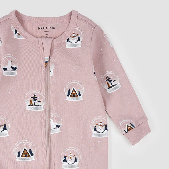 Petit Lem - Dormeuse violette à imprimé boule à neige