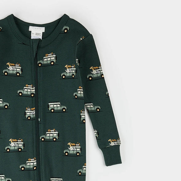Petit Lem - Pyjamas convertible vert VUS safari