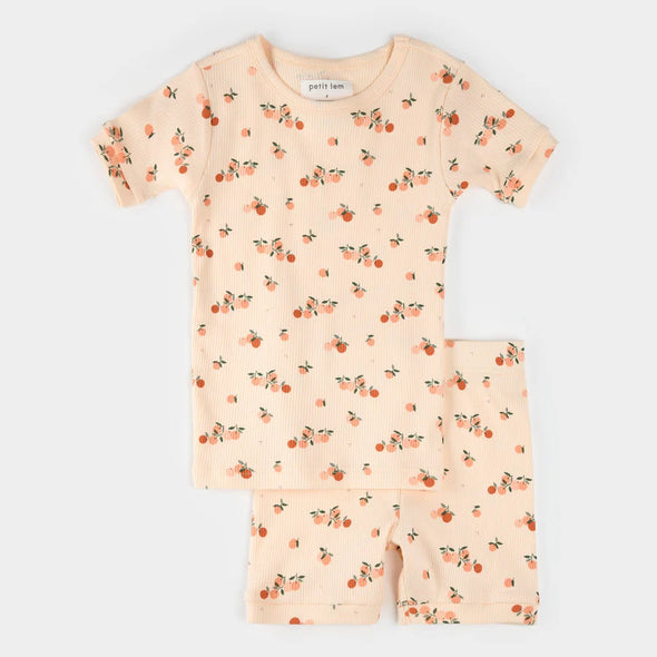 Petit Lem - Pyjama été orange clair agrumes
