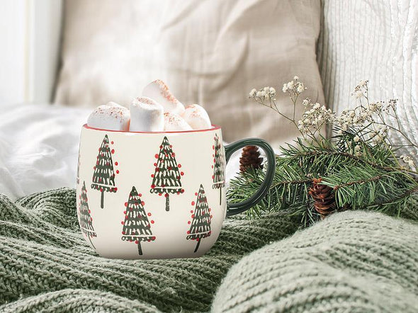 Tasse ronde en forme de sapin de Noël