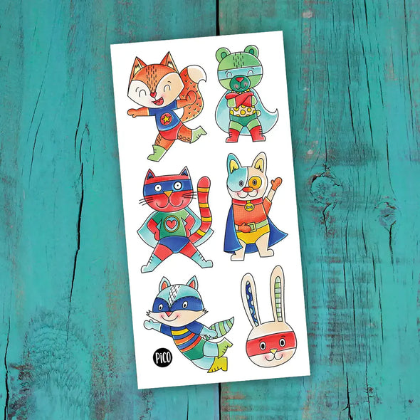 Pico tatouages - Les super-héros animaux