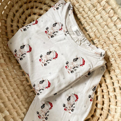 Création Jade - Pyjama Bambo  Vache de Noël