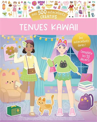 Auzou - Mes 500 autocollants créatifs - Tenues kawaii