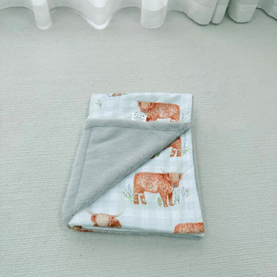 Création Jade - Doudou Minky & Fourrure - Vache highland - Edouard