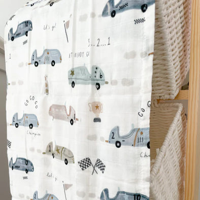 Création Jade - Mousseline bambou & coton - Lewis le pilote de course