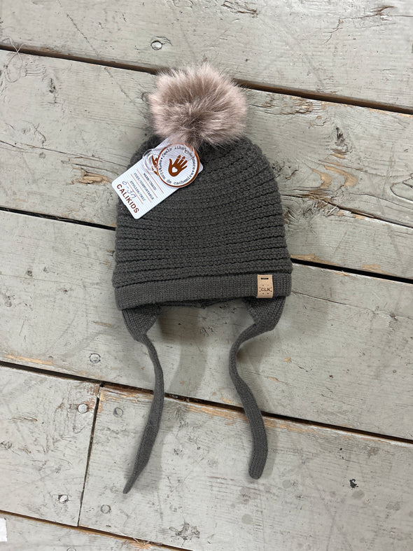 Calikids - Tuque avec pompon brun