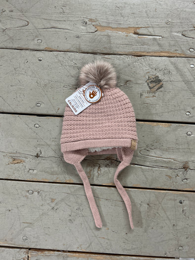 Calikids - Tuque avec pompon Rose pale