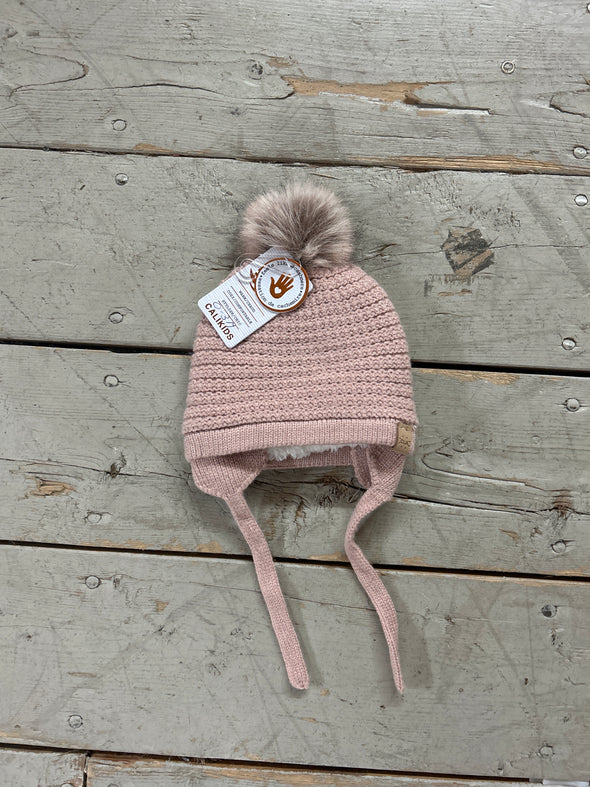 Calikids - Tuque avec pompon Rose pale