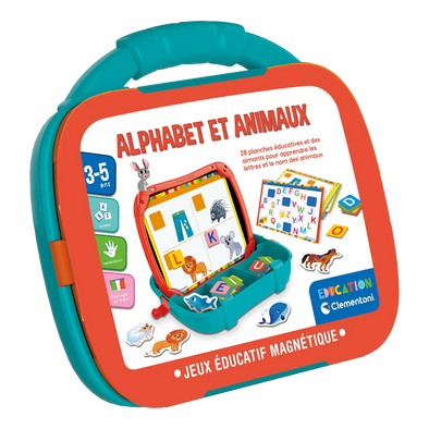 Clementoni - ÉTUI MAGNÉTIQUE - LETTRES ET ANIMAUX