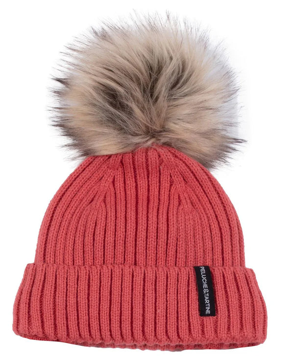 Peluche & Tartine - Tuque en tricot corail Jasmine