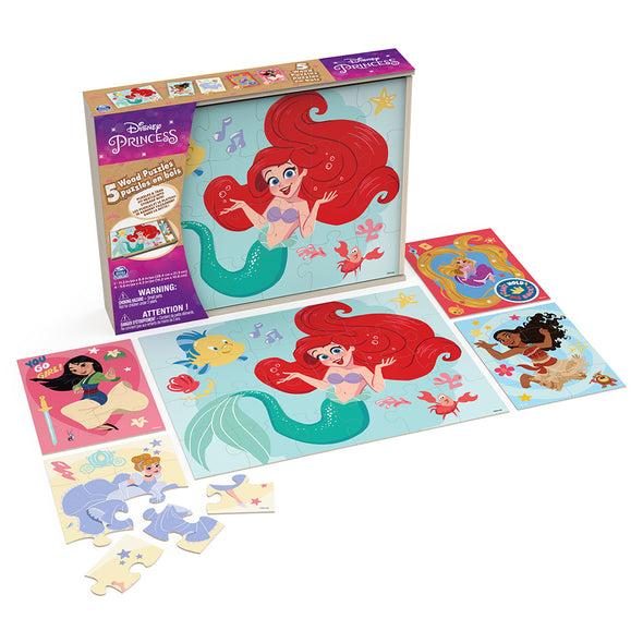 Casse-tête en bois 5-en-1 - Princesses Disney