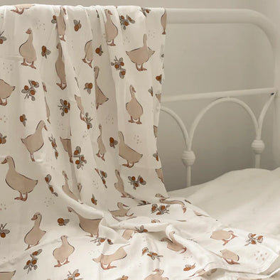 Création Jade - Mousseline bambou & coton - Petites oies