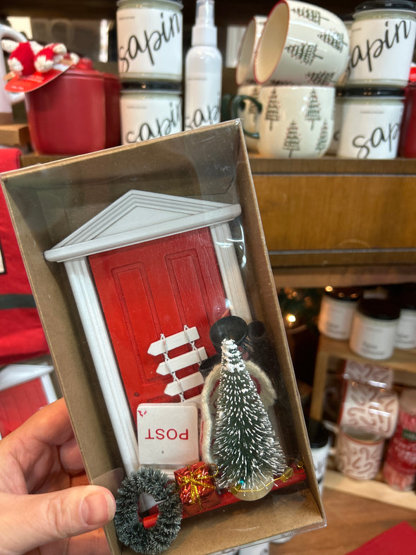 miniature scène de noel Rouge