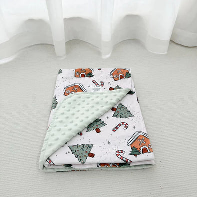 Création Jade - Doudou Minky & Minky dot - Noël - Maisonnette pain d'épice