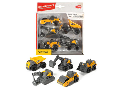Dickie - Volvo Micro Workers 5 pièces, 9 cm
