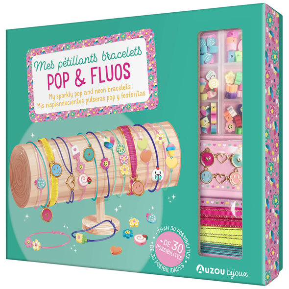 Auzou - Ma boîte à bijoux - Mes pétillants bracelets pop et fluos