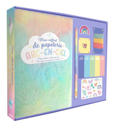 Auzou - Mon coffret papeterie arc-en-ciel