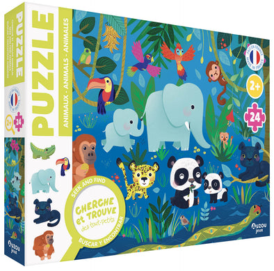 Auzou  - Puzzle cherche et trouve des tout-petits - les animaux