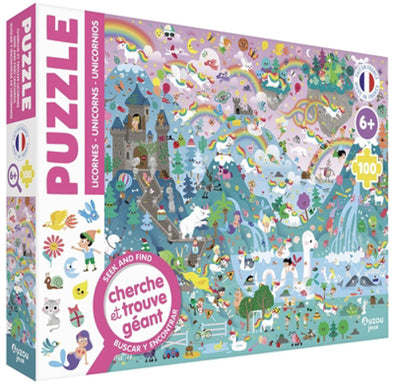 Auzou - Puzzle cherche et trouve : licornes