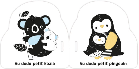 Auzou - Mon premier livre poussette en noir et blanc - au dodo