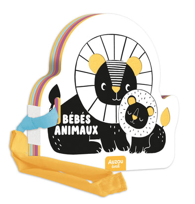 Auzou - Mon premier livre poussette en noir et blanc - bébés animaux