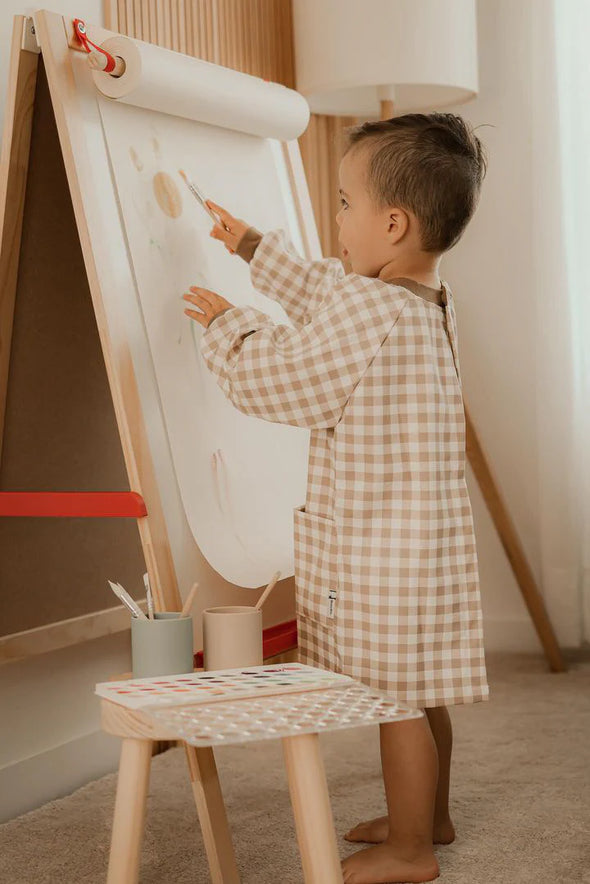 Micasso & co - Tablier d’artiste imperméable pour enfants Vichy caramel