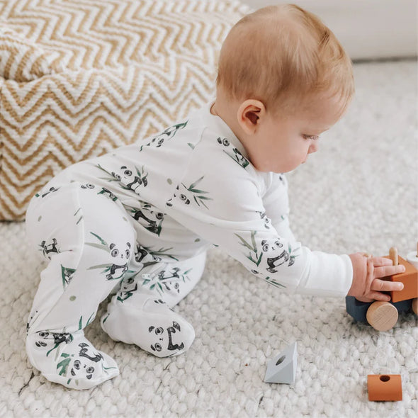 Perlimpinpin - Pyjama pour bébé en bambou - Pandas